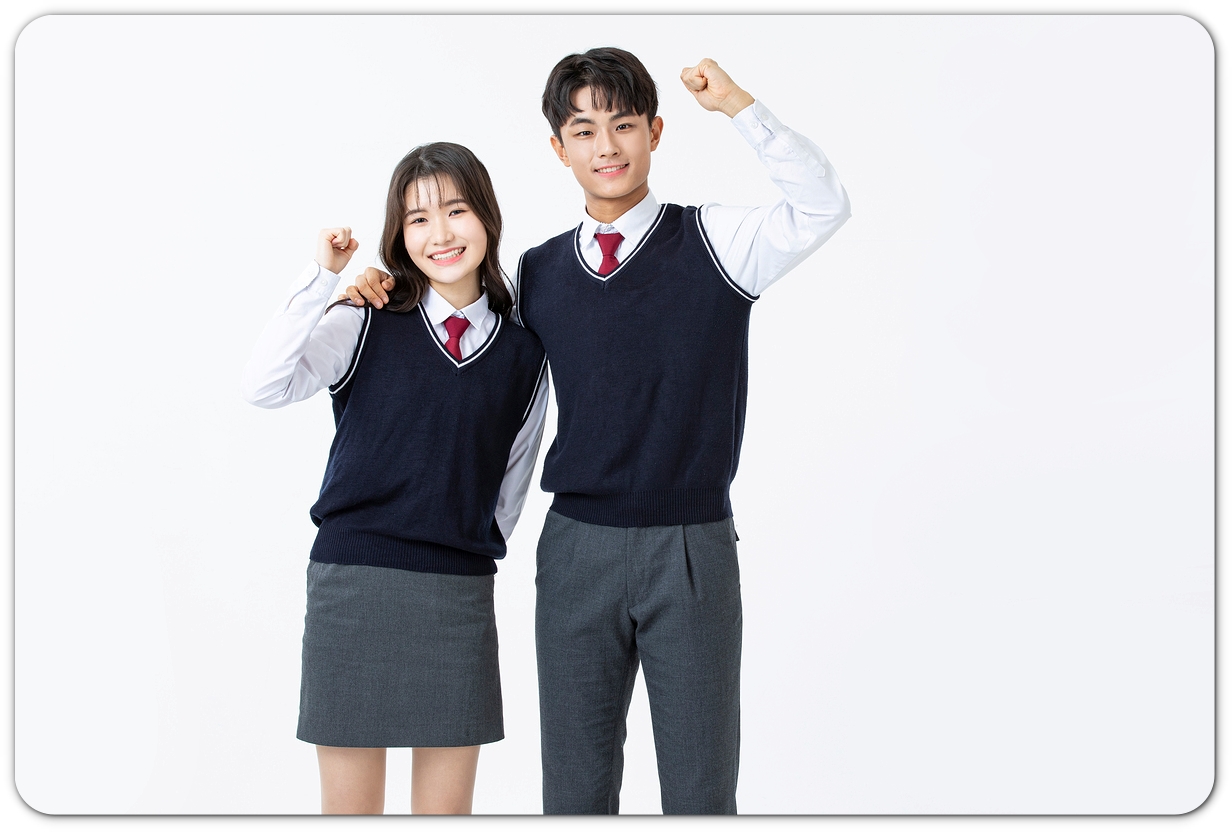 손을 들고 있는 두 학생 · 학년·학교생활 참고 사진